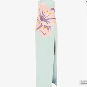 Leo Lin Clemence Embroidered Split Maxi Dress